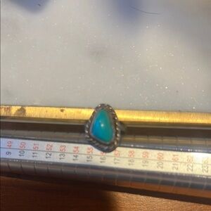 Genuine Turquoise Sterling Silver tiny Ring